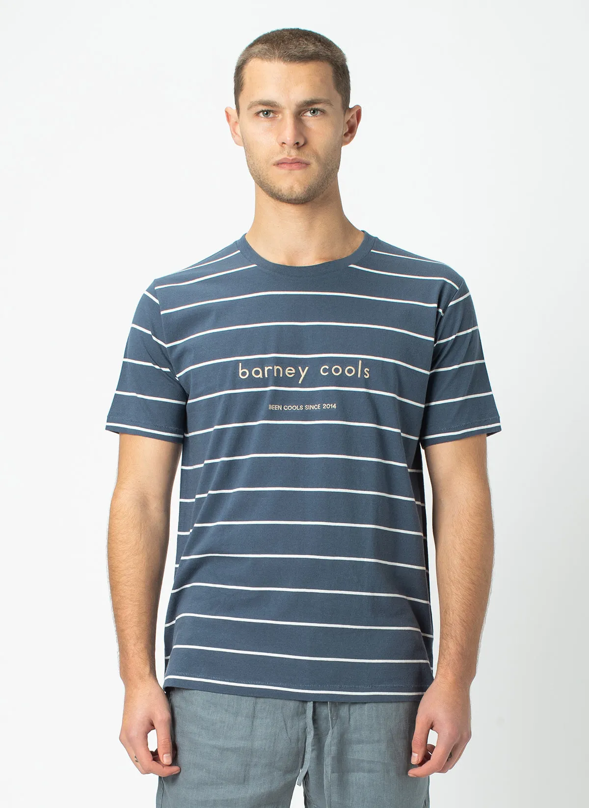 Barney Cools Tee Navy Stripe