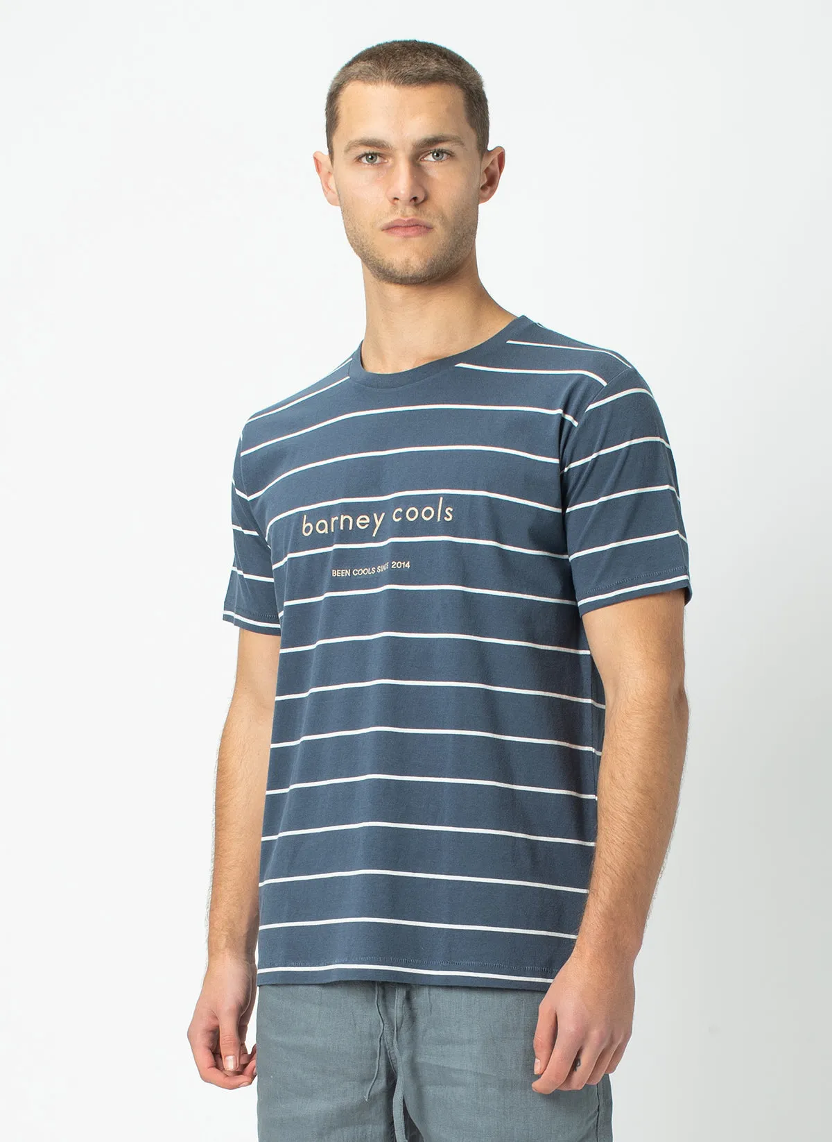 Barney Cools Tee Navy Stripe