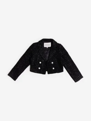 BCBG Girls Tweed Blazer in Black