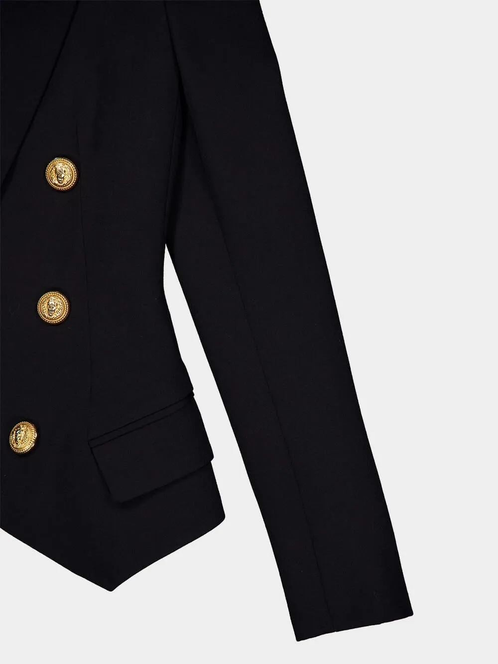 Black Double-Breasted Tailored Blazer