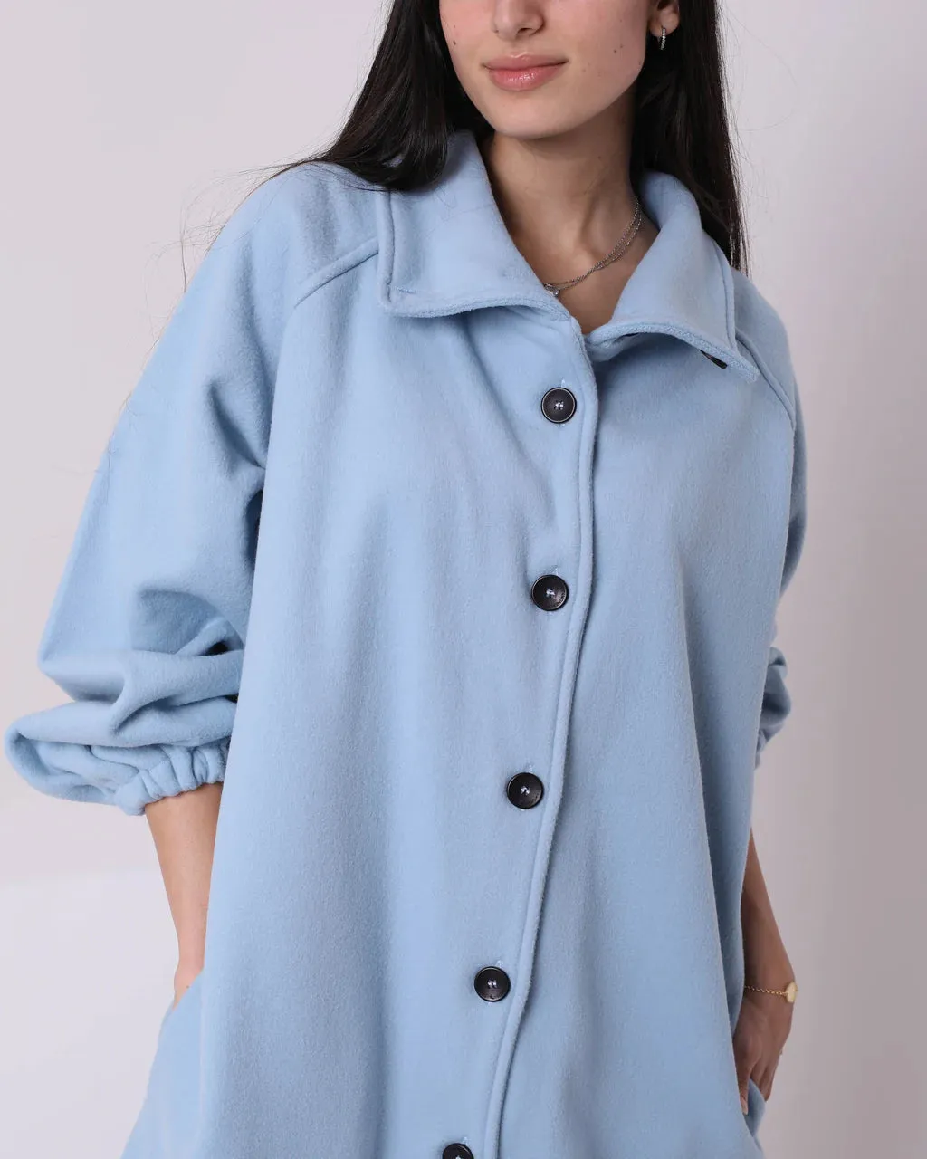 Buttons Long Coat (W718) - Just4Women