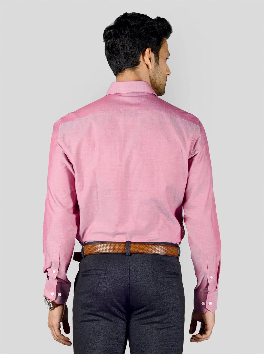 Coral Pink Solid Regular Fit Formal Shirt | JadeBlue