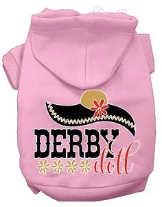 Derby Doll Screen Print Dog Hoodies in Many Colors