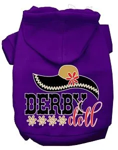 Derby Doll Screen Print Dog Hoodies in Many Colors