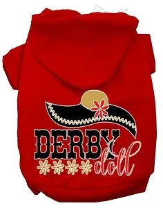 Derby Doll Screen Print Dog Hoodies in Many Colors