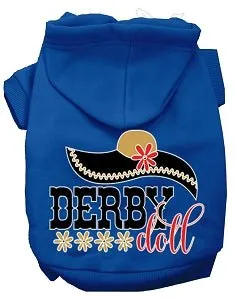 Derby Doll Screen Print Dog Hoodies in Many Colors