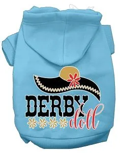 Derby Doll Screen Print Dog Hoodies in Many Colors