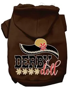 Derby Doll Screen Print Dog Hoodies in Many Colors