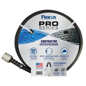 Flexon HDCG58100BLKGY 100Ft 5/8" Contractor Entrepreneur Rubber & Vinyl Hose