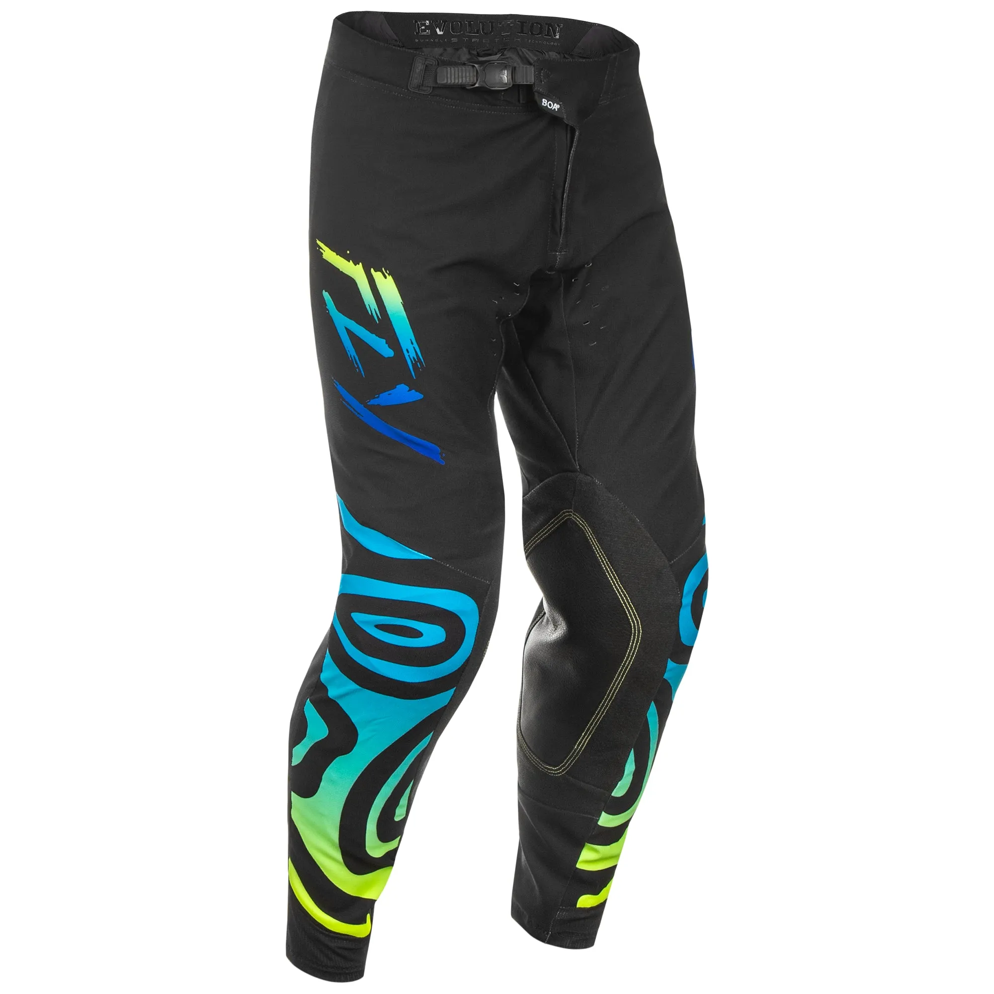 Fly Racing 2025 Evolution DST Zen Pants Black Blue Yellow