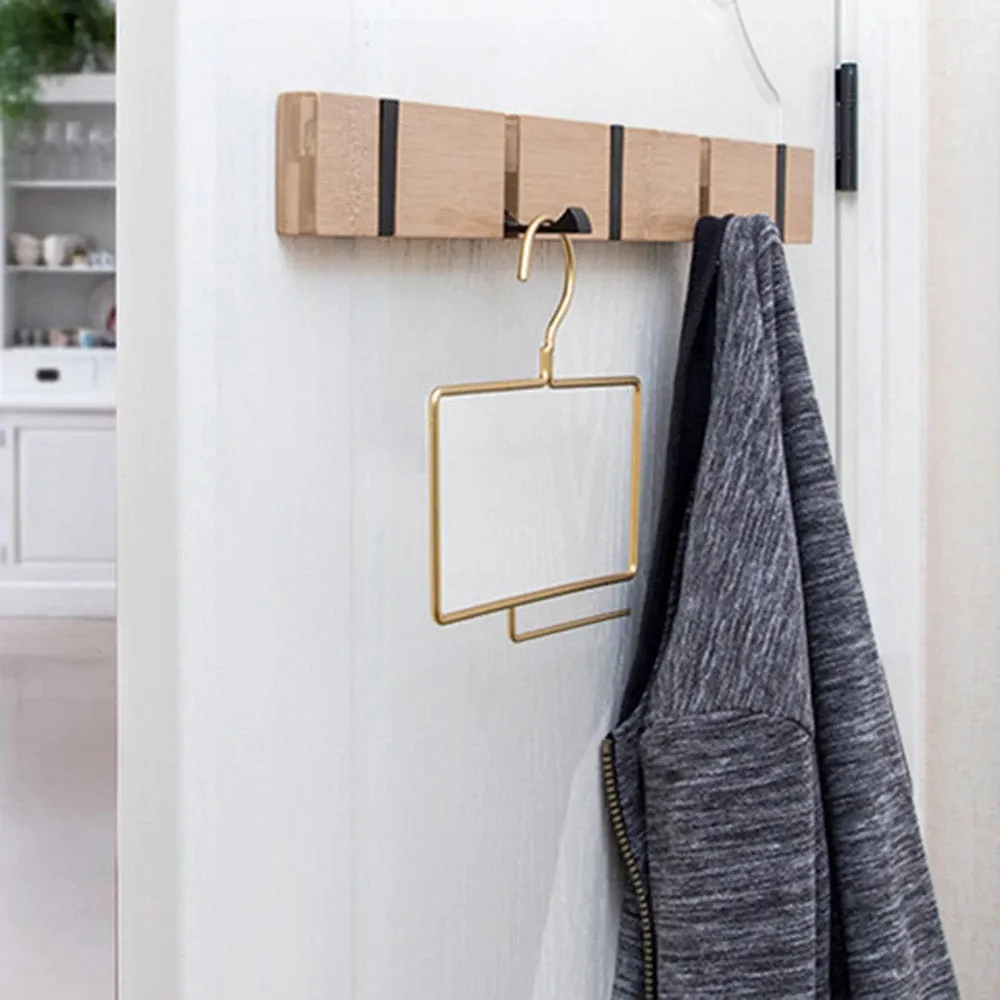 Foldable Wooden Towel Hook, Modern Wall Hook, Single Organizer, Hat Rack, Holiday Stocking Holder, Natural, Coat rack, Clothes Hanger