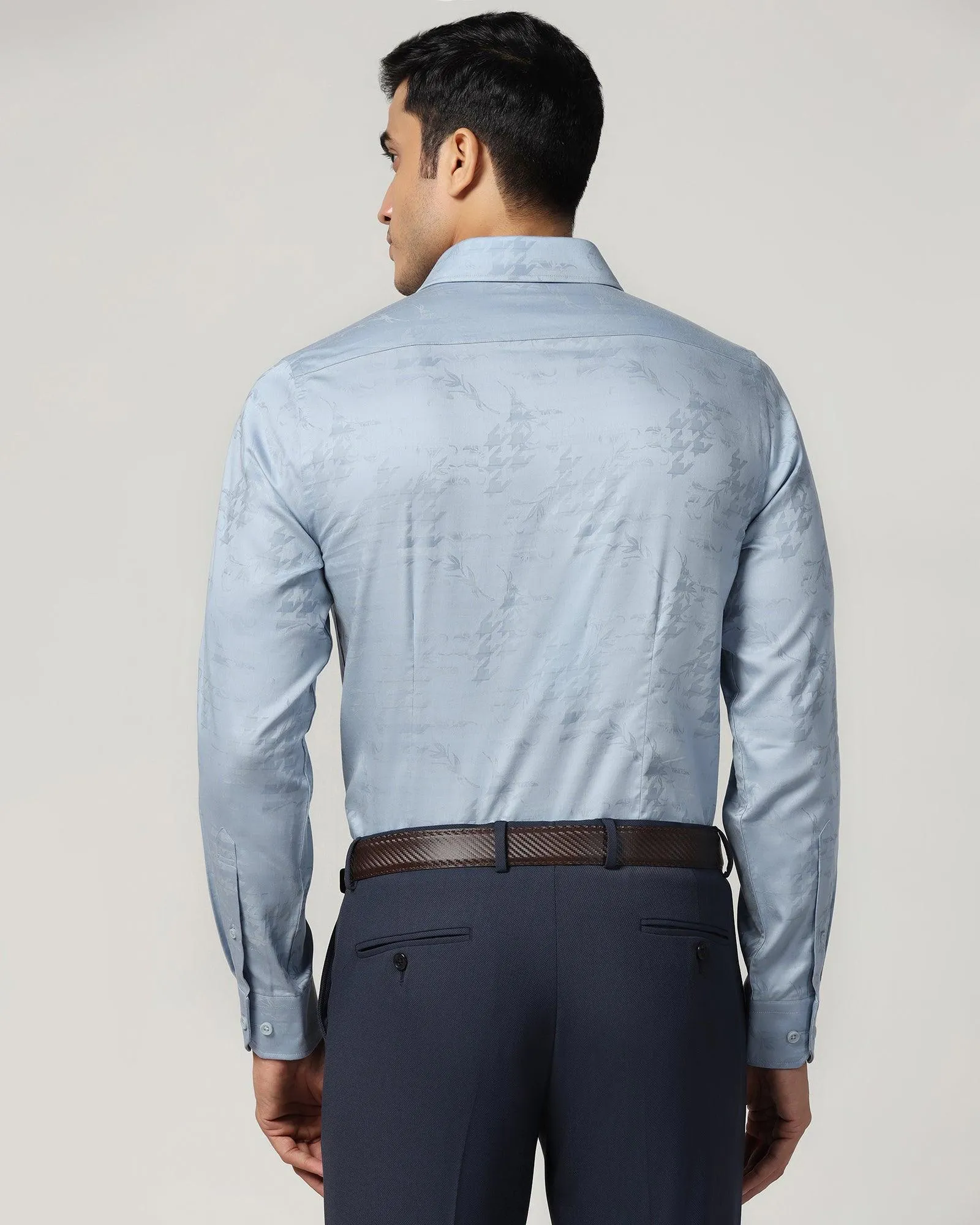 Formal Blue Printed Shirt - Jacob