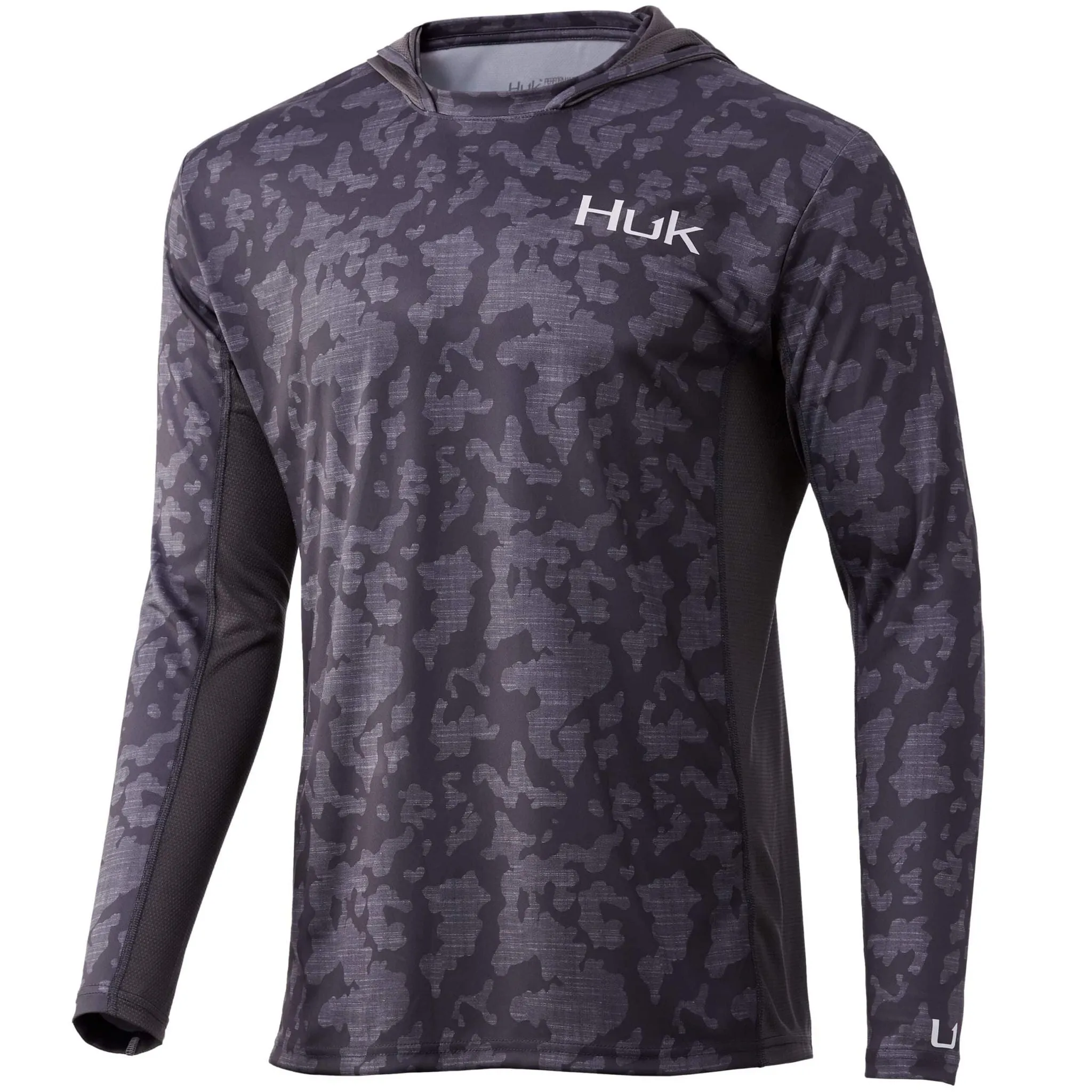 HUK Icon X Running Lakes Hoodie Volcanic Ash Dark Grey