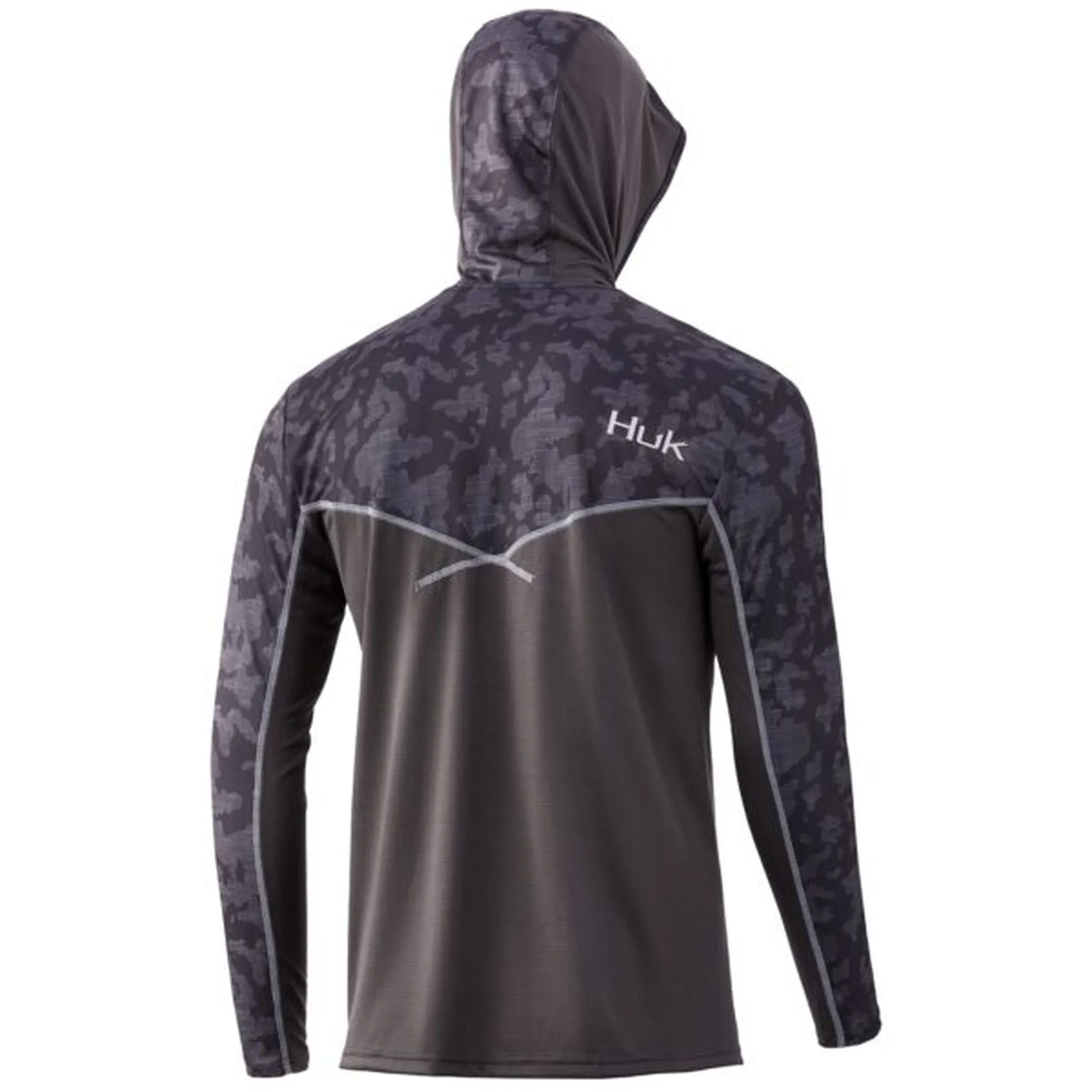 HUK Icon X Running Lakes Hoodie Volcanic Ash Dark Grey