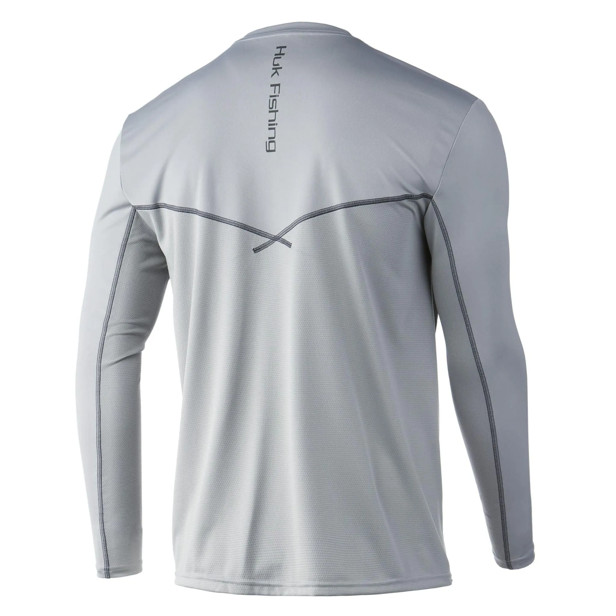 HUK Icon X Solid Long Sleeve Jersey Overcast Grey