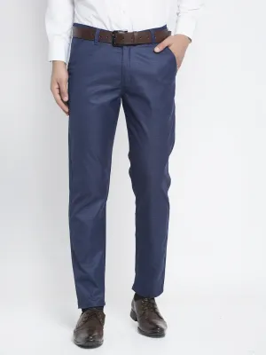 Jashvi Men's Blue Formal Trousers