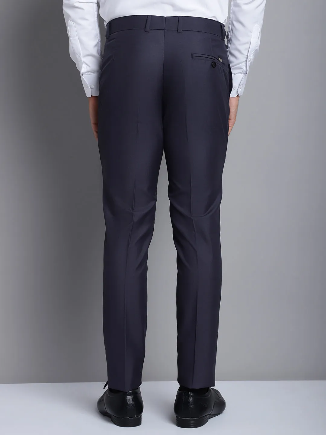 Jashvi Men's Grey Tapered Fit Formal Trousers