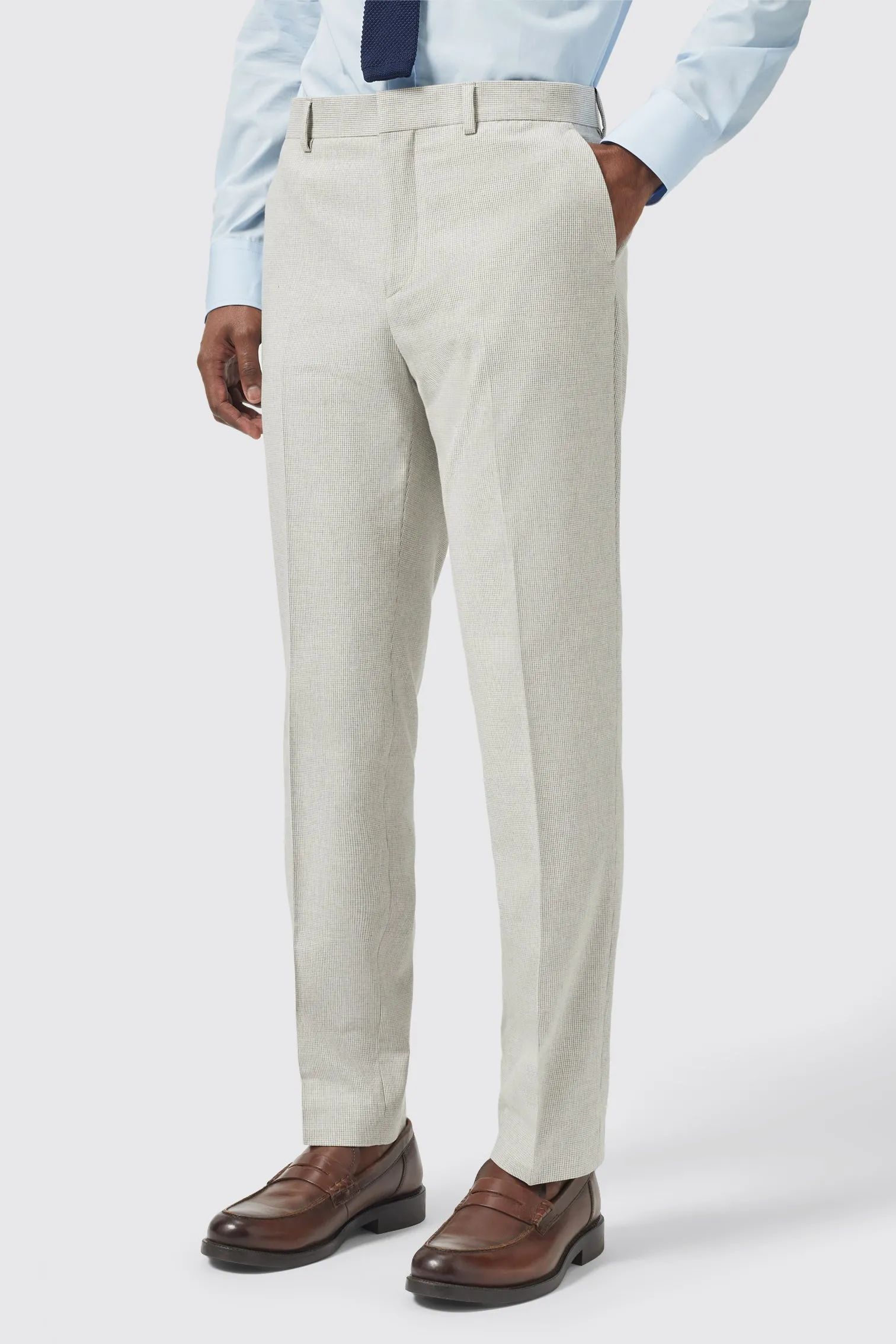 Kemnal Slim Fit Grey Cotton Trousers - ARCHIVE