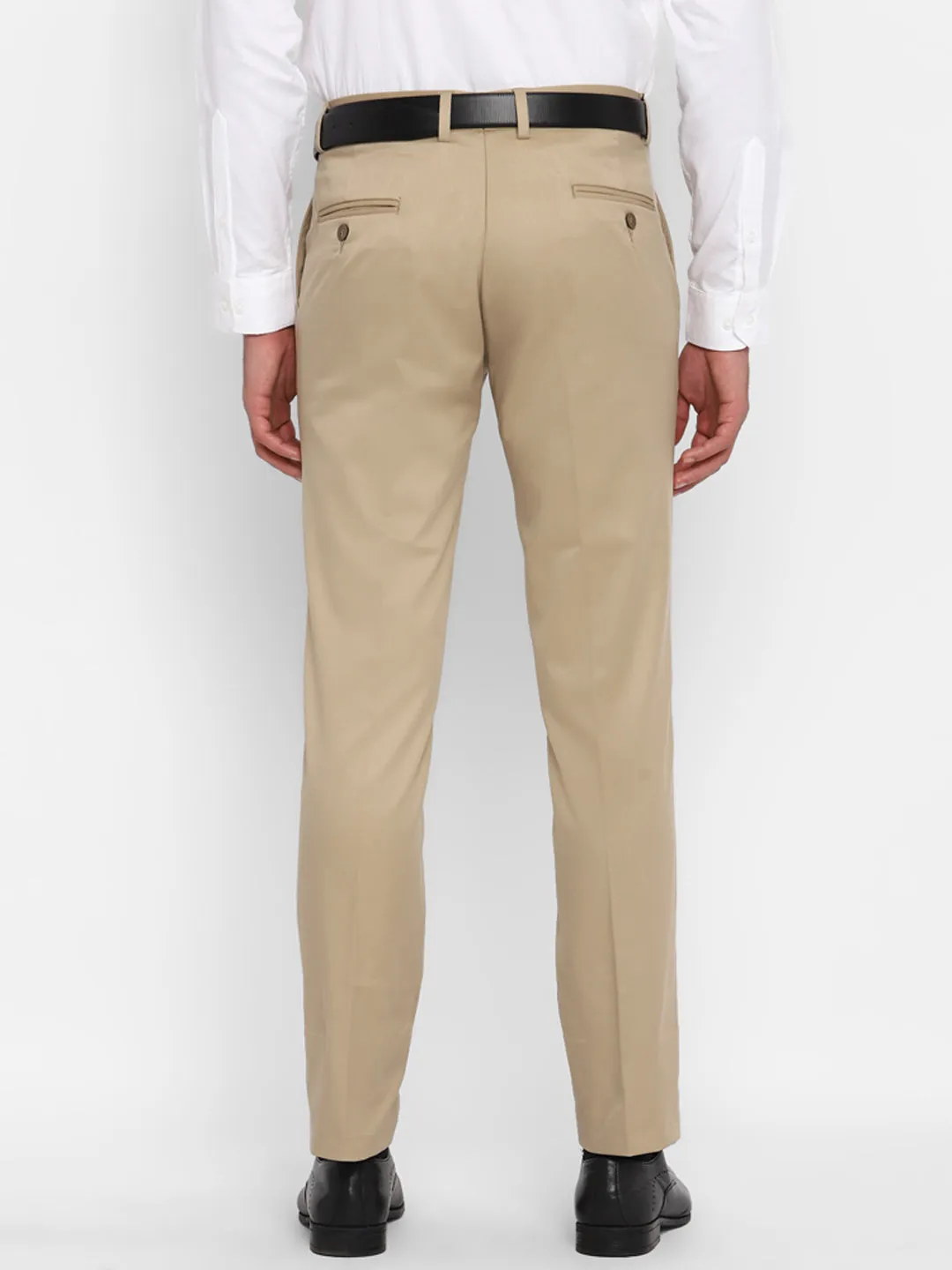 Khaki Solid Slim Fit Trouser