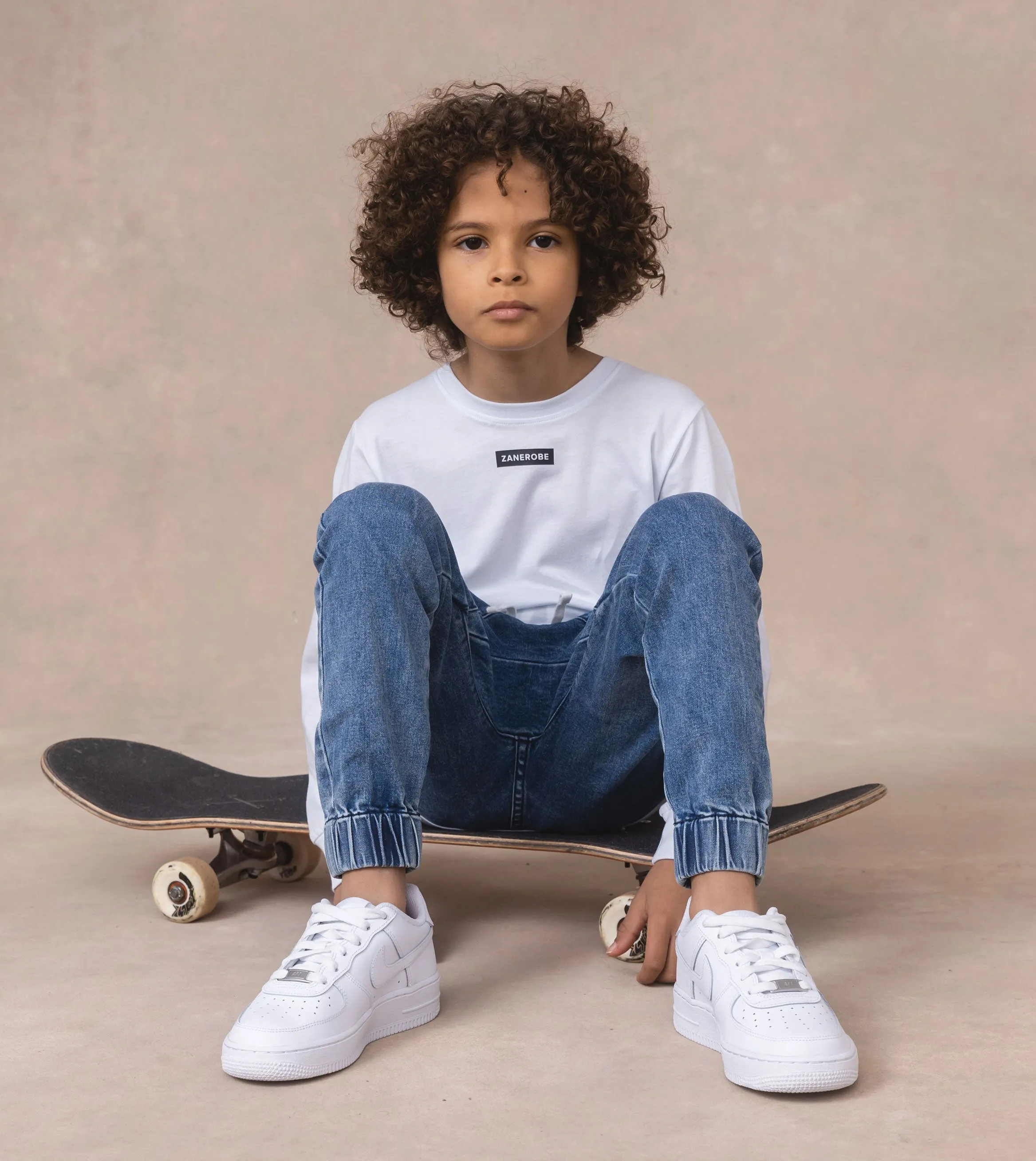 Kids Box LS Tee White