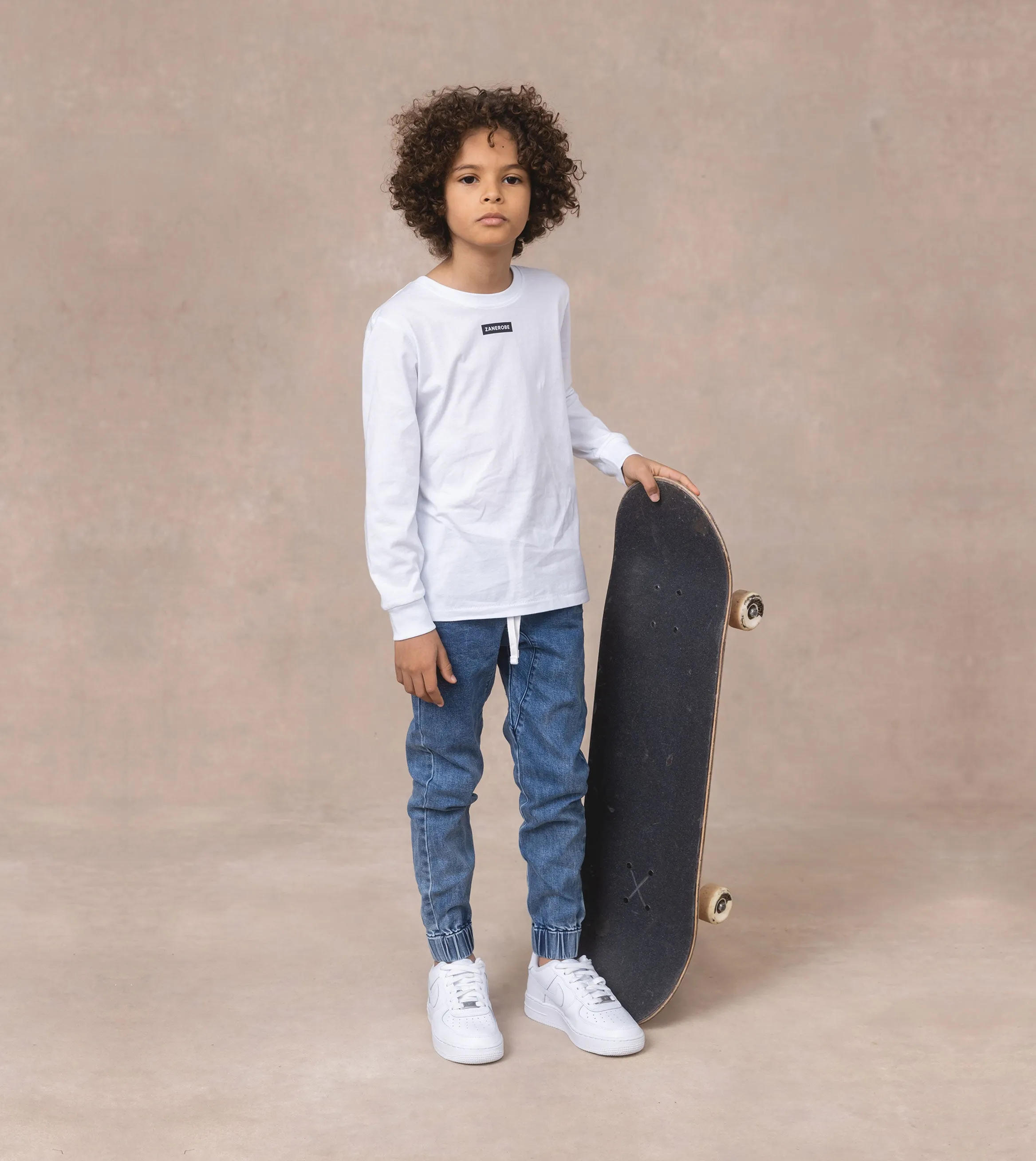 Kids Box LS Tee White