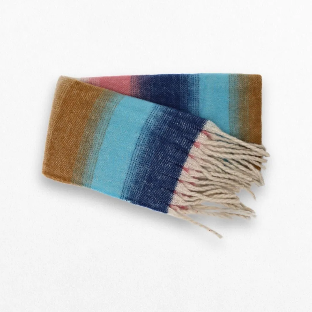 Ladies Stripe Ombre Winter Scarf