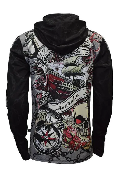 Long Sleeve UPF50  Hoodie - Tattoo