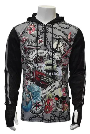 Long Sleeve UPF50  Hoodie - Tattoo