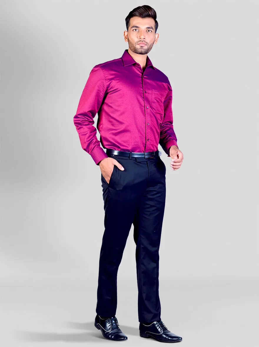 Magenta Solid Regular Fit Formal Shirt | JadeBlue