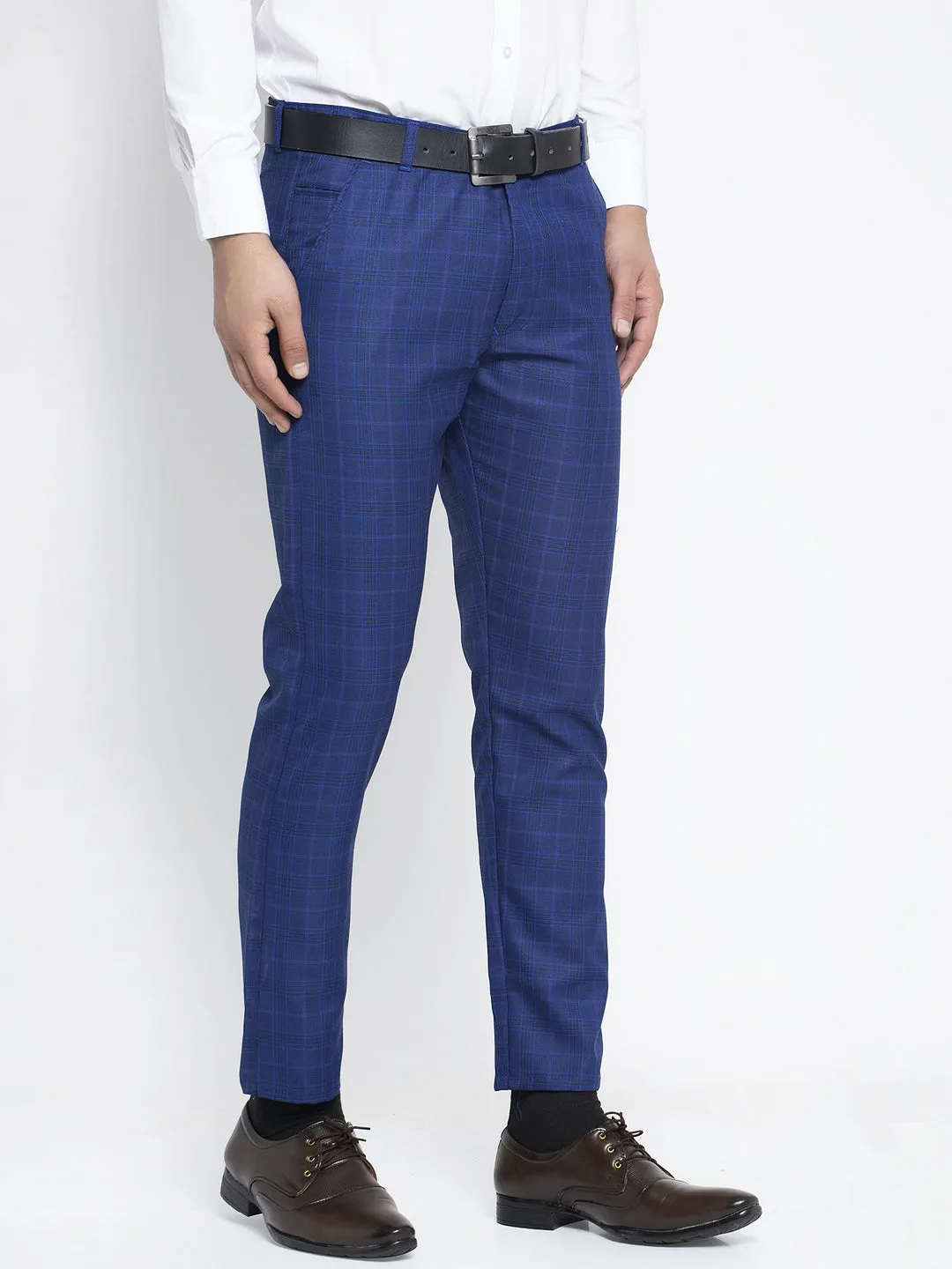 Men's Blue Formal Trousers ( FGP 261Blue ) - Jainish