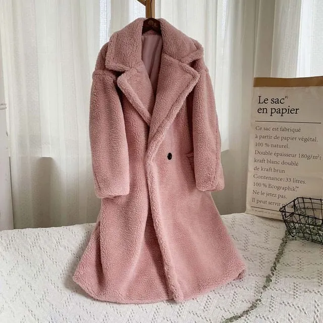 'Nora' Long Teddy Coat