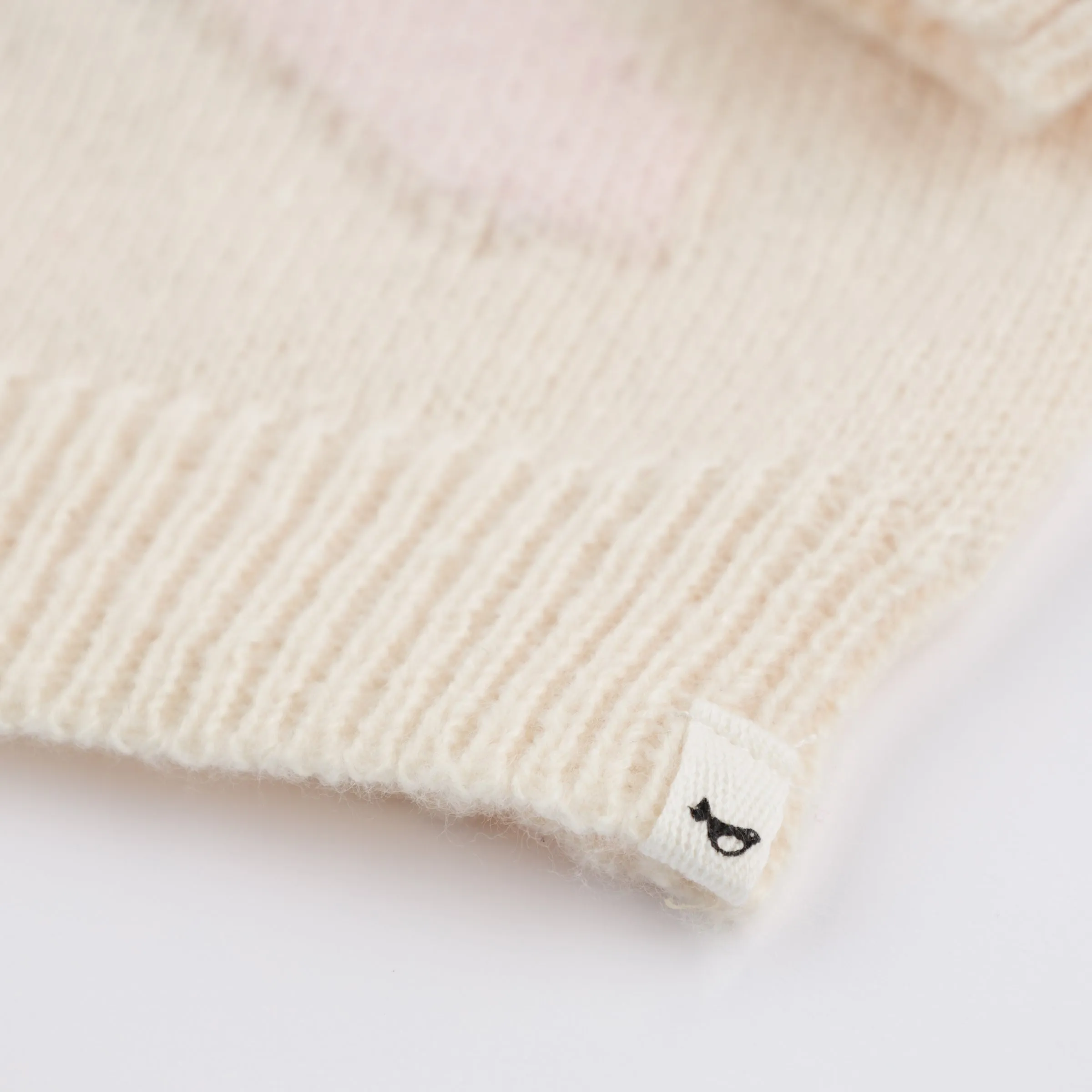 oh baby! Crew Neck Sweater - Baby Pink Bow - Cream