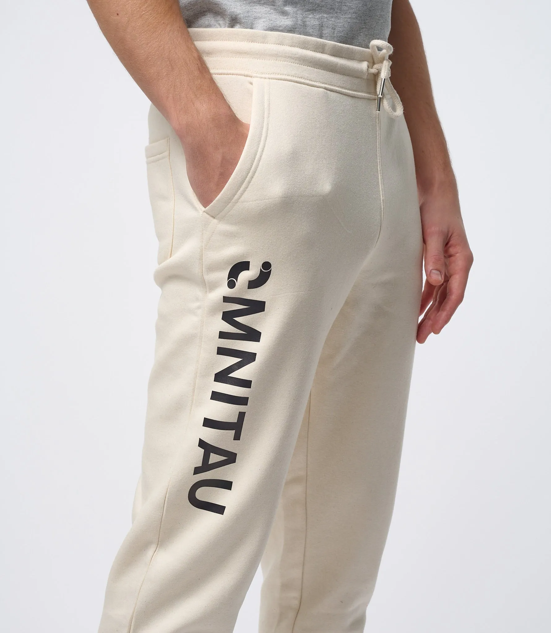 Omnitau Men's Prime Organic Cotton Sweatpant Joggers - Cream Natural