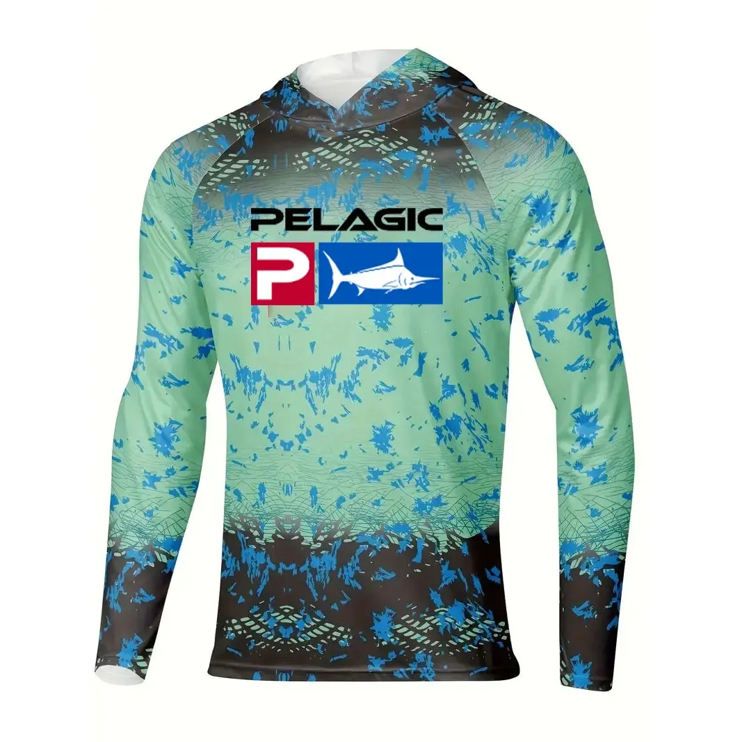 Pelagic Fishing Shirt Hooded Large Size Uv Protection Man Outdoor Camouflage Moisture Wicking Jersey Pelagic Fishing Apparel top