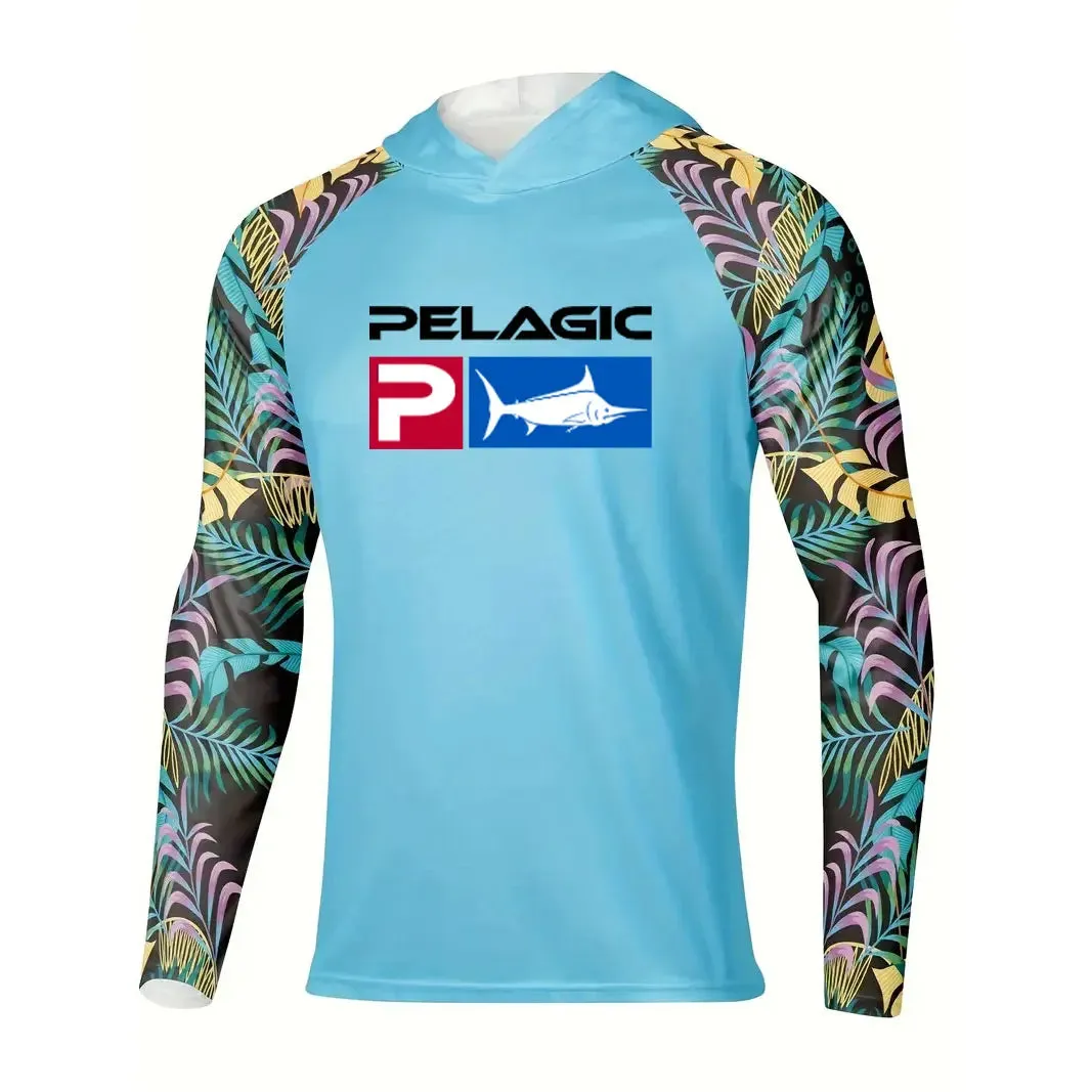 Pelagic Fishing Shirt Hooded Large Size Uv Protection Man Outdoor Camouflage Moisture Wicking Jersey Pelagic Fishing Apparel top