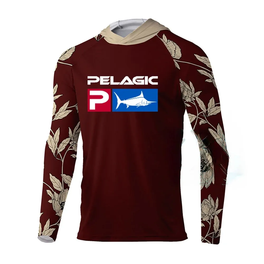 Pelagic Fishing Shirt Hooded Large Size Uv Protection Man Outdoor Camouflage Moisture Wicking Jersey Pelagic Fishing Apparel top