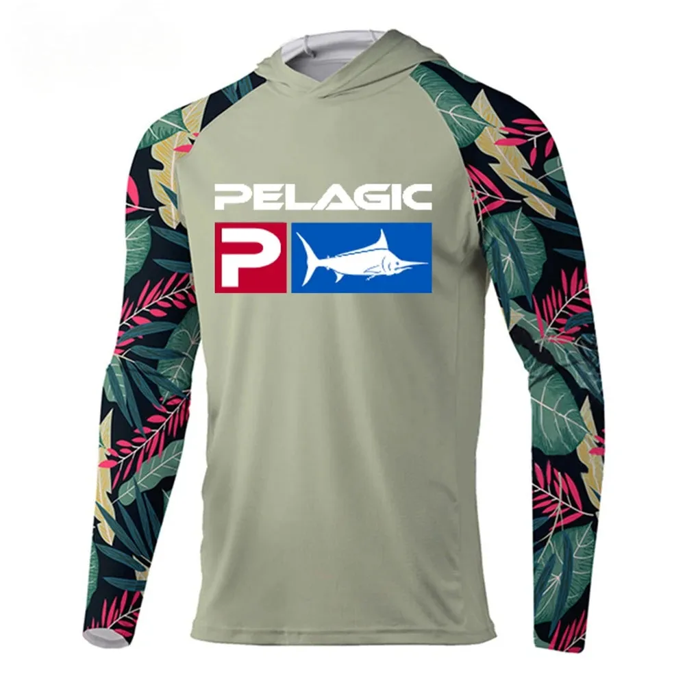 Pelagic Fishing Shirt Hooded Large Size Uv Protection Man Outdoor Camouflage Moisture Wicking Jersey Pelagic Fishing Apparel top