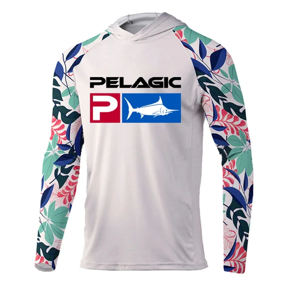 Pelagic Fishing Shirt Hooded Large Size Uv Protection Man Outdoor Camouflage Moisture Wicking Jersey Pelagic Fishing Apparel top