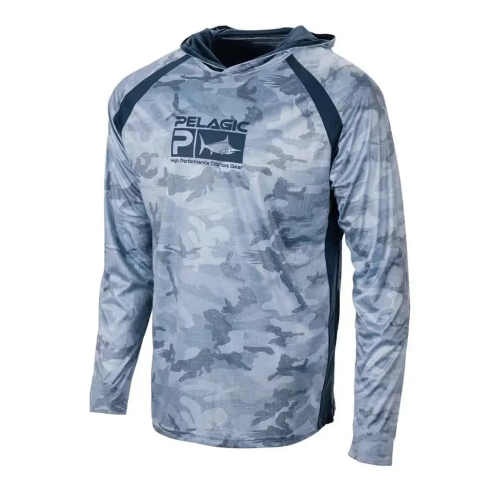 Pelagic Fishing Shirt Hooded Large Size Uv Protection Man Outdoor Camouflage Moisture Wicking Jersey Pelagic Fishing Apparel top