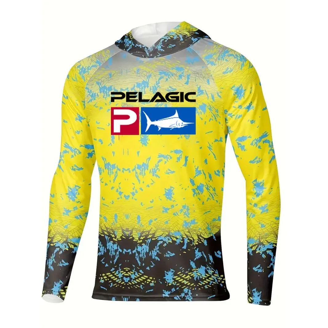 Pelagic Fishing Shirt Hooded Large Size Uv Protection Man Outdoor Camouflage Moisture Wicking Jersey Pelagic Fishing Apparel top