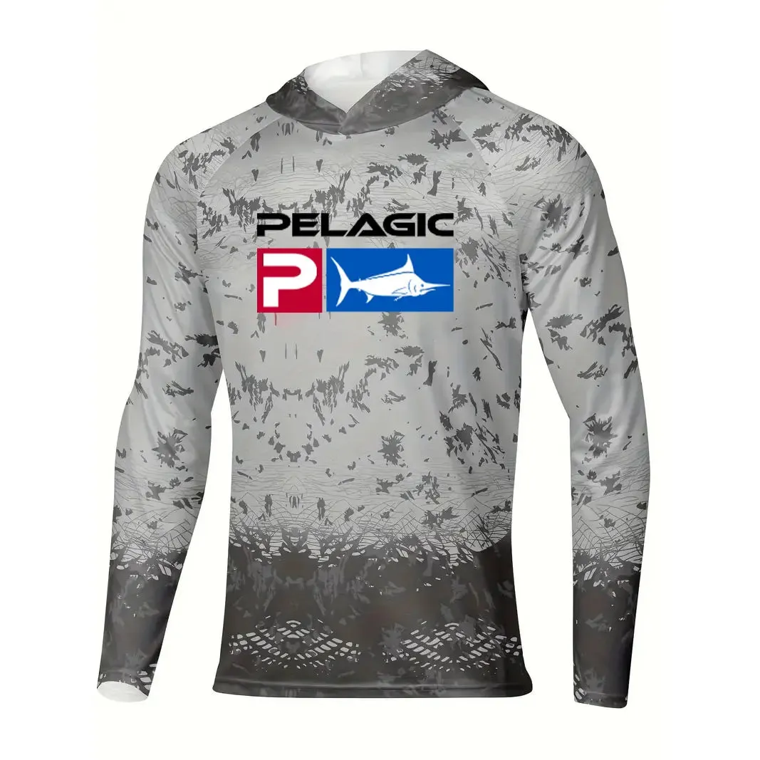 Pelagic Fishing Shirt Hooded Large Size Uv Protection Man Outdoor Camouflage Moisture Wicking Jersey Pelagic Fishing Apparel top