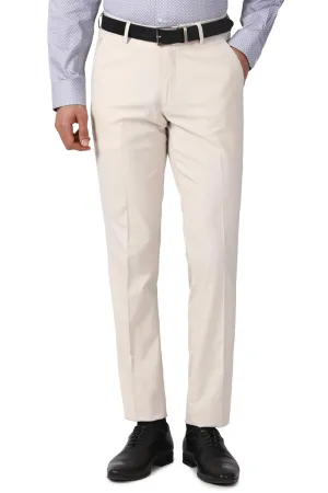 Peter England Men's Slim Pants (PETFWNSP205735_Beige