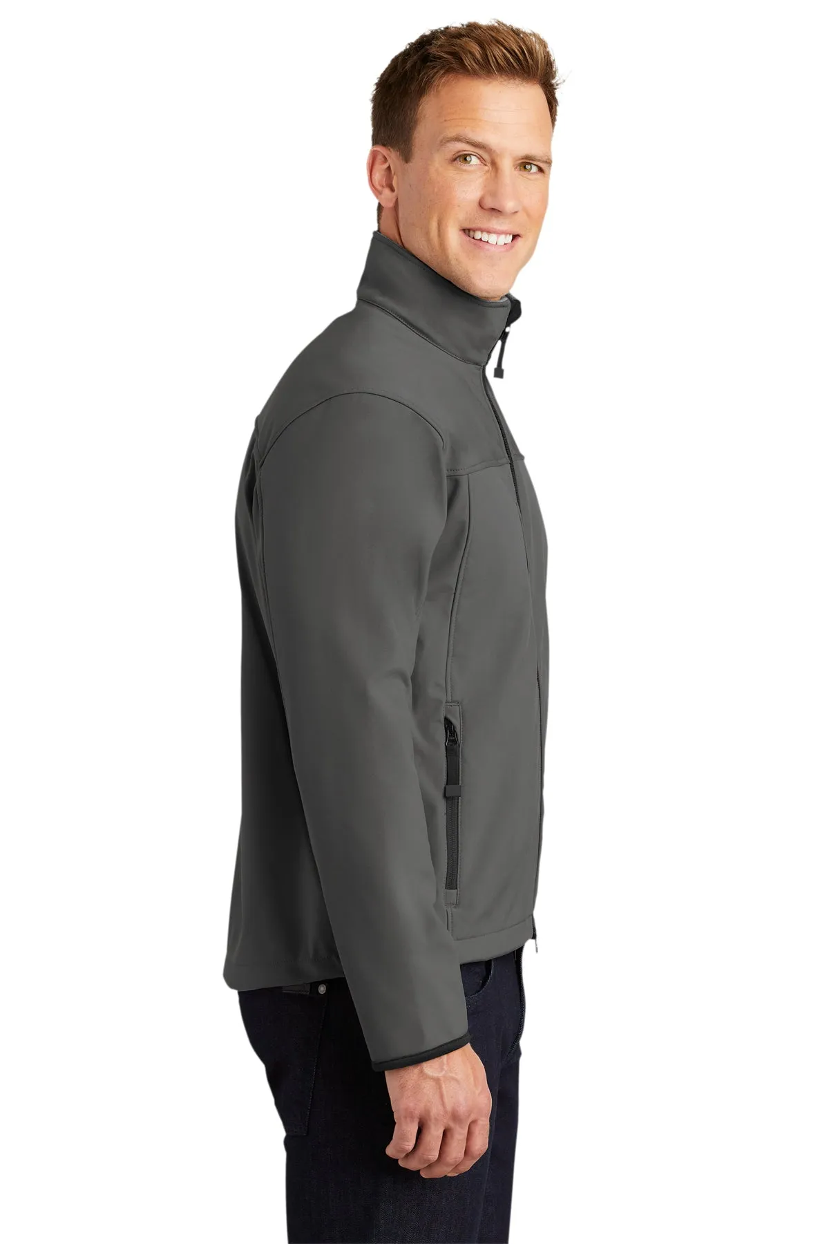 Port Authority Tall Glacier Customized Soft Shell Jackets, Smoke Grey/ Chrome