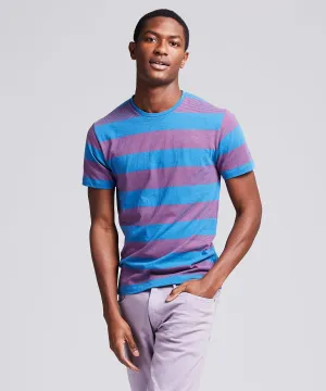 Portuguese Bold Micro Stripe Tee in Blue