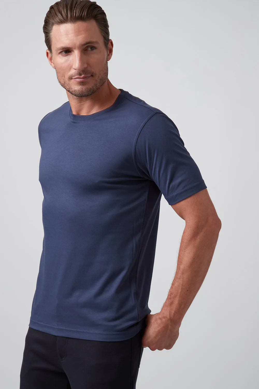 Raffi The Lafayette Must Have Crew Neck RW22202 | Midnight | Pure Aqua Cotton Collection