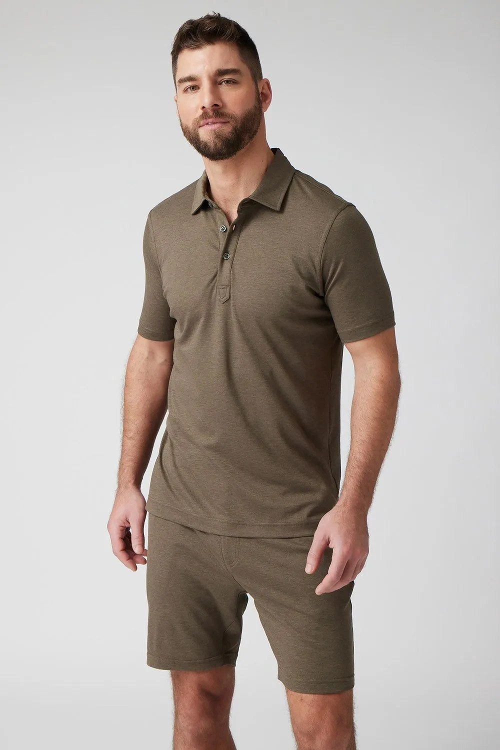 Raffi The Sherwood Essential Three Button Polo RW22206 | Army | Pure Aqua Cotton Collection