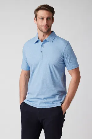 Raffi The Sherwood Essential Three Button Polo RW22206 | Water | Aqua Collection