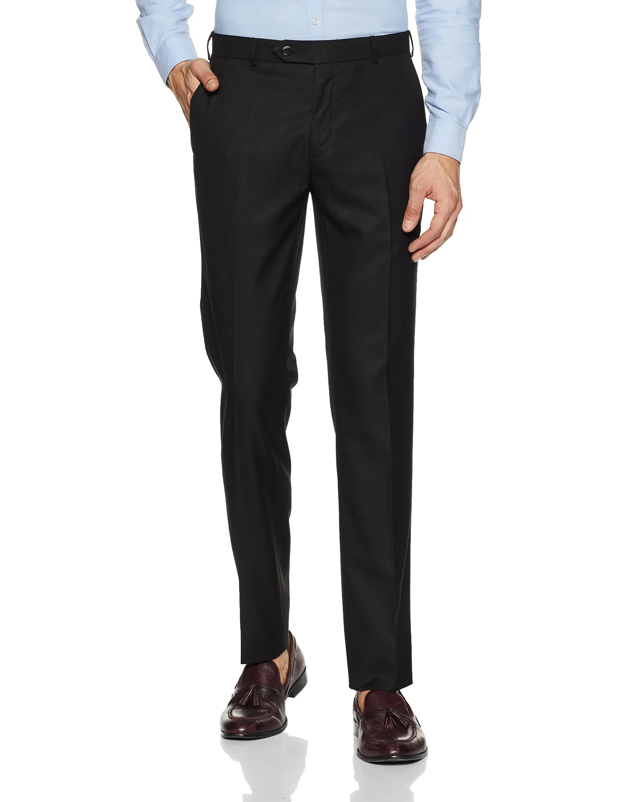 Raymond Men's Slim Fit Formal Trousers (RMTS02827-K7_Black_96)