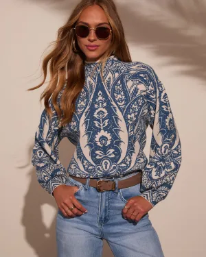 Rheana Mockneck Paisley Sweater