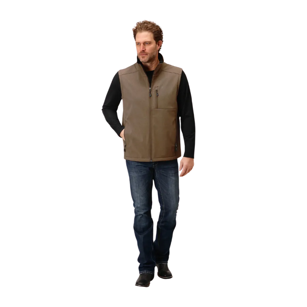 Roper Men's Heather Mocha Soft Shell Brown Vest